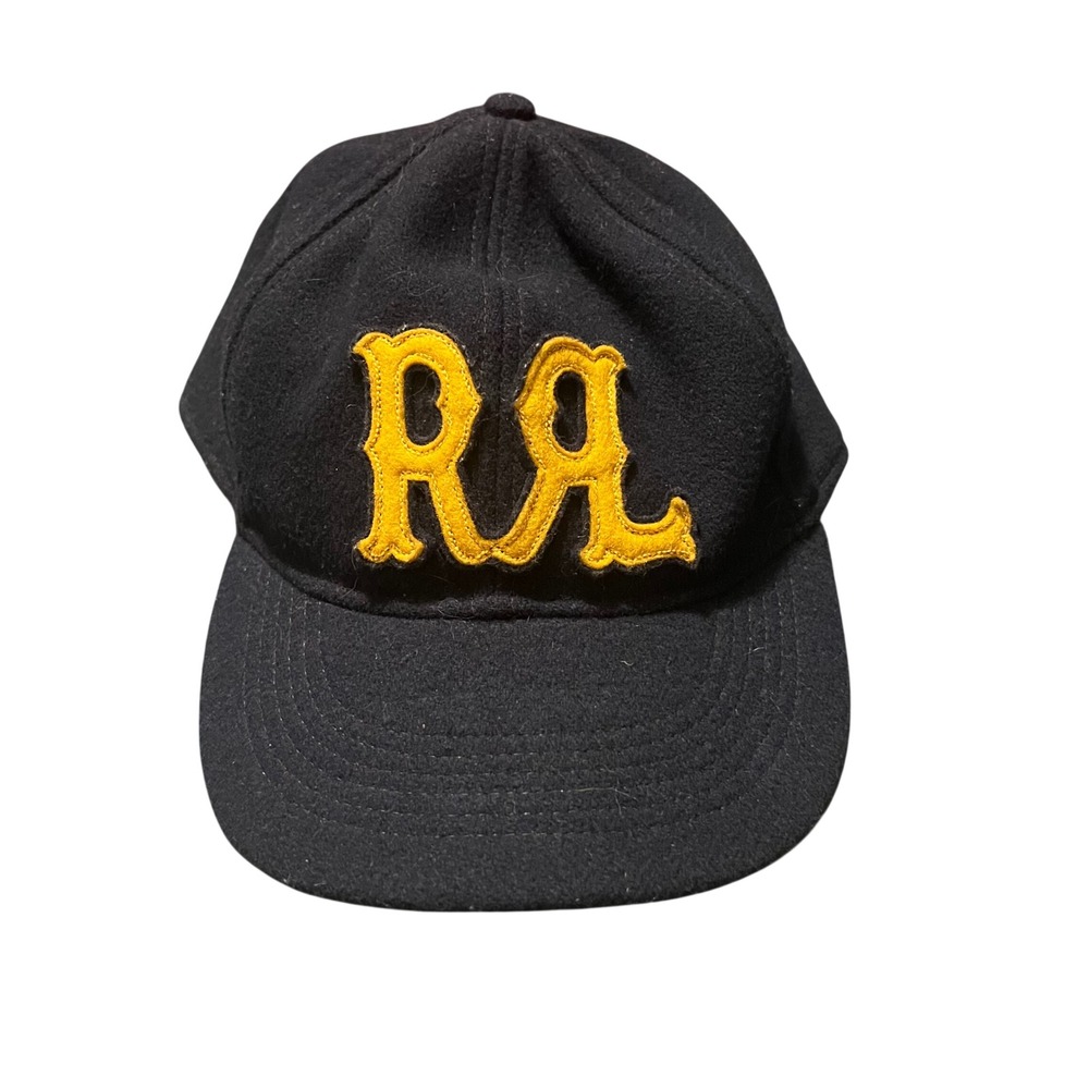 Double RL Ralph Lauren‎ RRL Wool Baseball Cap Navy Blue Yellow Large 61cm Hat